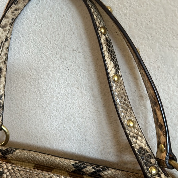 Coach Straw and Snake accented Satchel - Picture 3 of 13